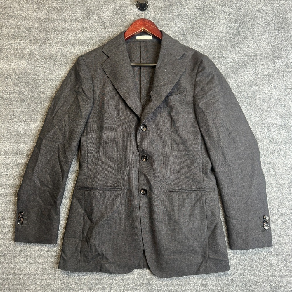 Suitsupply Havana Jetted Mens 44 Gray Wool Slim Fit Blazer 3 Button Career
